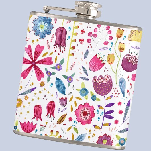 Floral Watercolor Flasche Flachmann