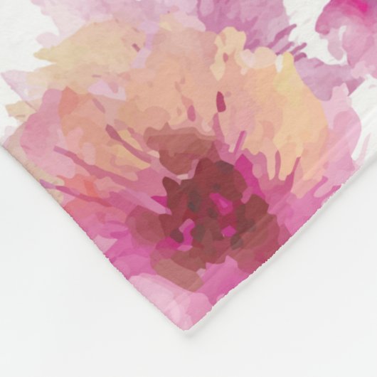 Floral Watercolor Fleece Blanket (Ecke)