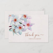 Floral Watercolor Frangipani Dankeskarte (Vorne/Hinten)