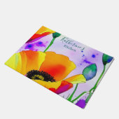 Floral Watercolor Fußmatte (Schrägansicht)