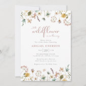 Floral Watercolor Girl Babydusche Einladung (Vorderseite)