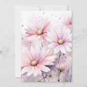 Floral Watercolor Girl Babydusche Einladung (Rückseite)