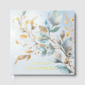 Floral Watercolor gold Baby Shower Gästebuch (Vorderseite)