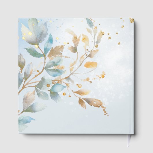 Floral Watercolor gold Baby Shower Gästebuch (Rückseite)