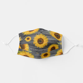 Floral Watercolor Graue gelbe Sonnenblumenwolke Mund-Nasen-Maske Aus Stoff