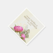 Floral Watercolor Greenery Peony Brautparty Serviette (Ecke)