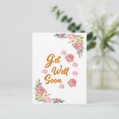 Floral Watercolor Gute Besserung Postkarte (Stehend Vorderseite)