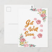 Floral Watercolor Gute Besserung Postkarte (Vorne/Hinten)