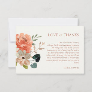 Floral Watercolor Hochzeit Danke Karte