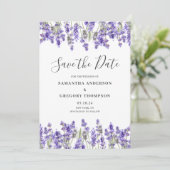 Floral Watercolor Hochzeitkarte Save the Date (Stehend Vorderseite)