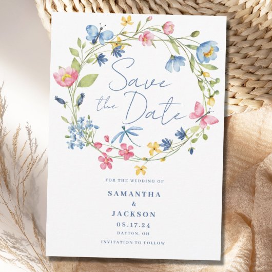 Floral Watercolor Hochzeitkarte Save the Date