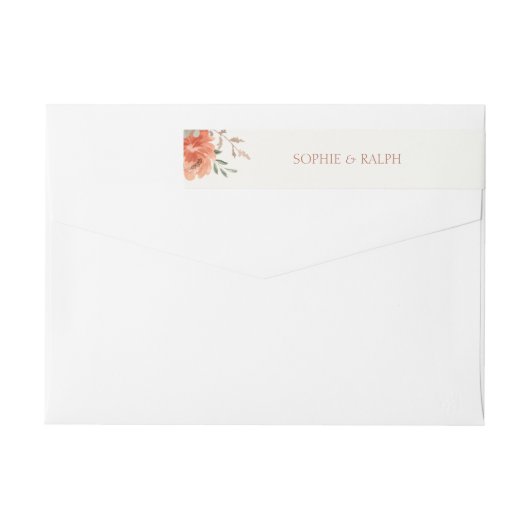 Floral Watercolor Hochzeitserklärung Rücksendeadre (Rückseite)