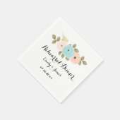 Floral Watercolor Hochzeitsessen Probe Napkin Serviette (Ecke)