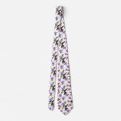 Floral Watercolor Hummingbird Blume Neck Tie Krawatte (Rückseite)