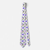 Floral Watercolor Hummingbird Blume Neck Tie Krawatte (Vorderseite)