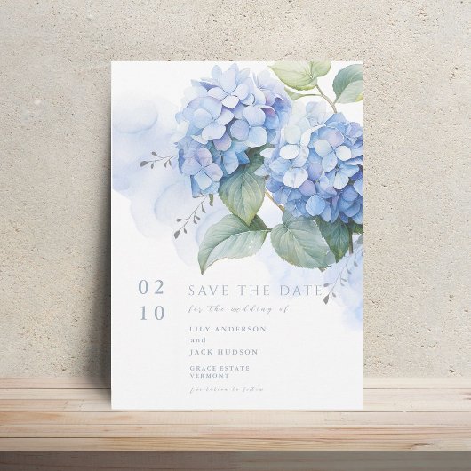 Floral Watercolor Hydrangea Hochzeit retten das Da Einladung