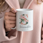Floral Watercolor Initiale Tasse - S<br><div class="desc">Gib diese wunderschöne Tasse als Geschenk an dein Brautparty,  deine Mutter oder deinen Freund!!</div>