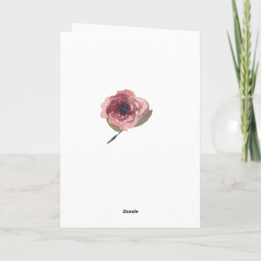 Floral Watercolor Jubiläumskarte Karte (Rückseite)