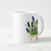 Floral Watercolor Lavendel Jumbo-Tasse (Vorderseite Rechts)
