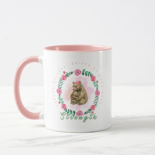 Floral Watercolor Mama Bear Art Tasse (Links)