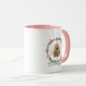 Floral Watercolor Mama Bear Art Tasse (VorderseiteRechts)