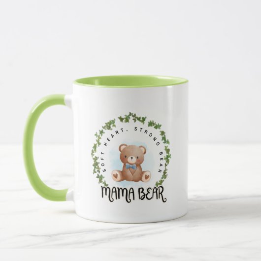 Floral Watercolor Mama Bear Mug Art Tasse (Links)