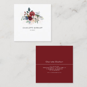Floral Watercolor Minimalistisch Florist Quadratische Visitenkarte
