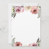 Floral Watercolor Mis Quince Quinceanera Einladung (Rückseite)