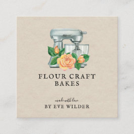 Floral Watercolor Mixer Bäckerei Business Card Quadratische Visitenkarte