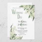 Floral Watercolor Moderne Hochzeitseinladung Einladung (Vorne/Hinten)