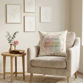 Floral Watercolor Mom Quote Pillow Design Kissen