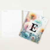 Floral watercolor monogram pink blue dandelions planer (Anzeige)