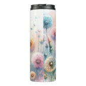 Floral watercolor monogram pink blue dandelions  thermosbecher (Rückseite)