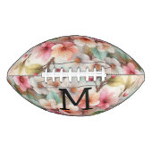 Floral watercolor monogram pink cherry blossoms  football (Vorderseite)