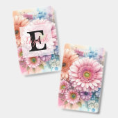 Floral watercolor monogram pink gerbera daisies  ausweis (Vorder- & Rückseite)