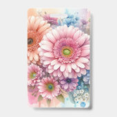 Floral watercolor monogram pink gerbera daisies  ausweis (Rückseite)