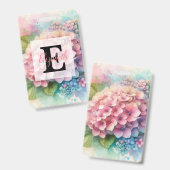 Floral watercolor monogram pink hydrangea  ausweis (Vorder- & Rückseite)