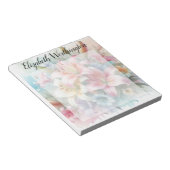 Floral watercolor monogram pink lilies flowers notizblock (angewinkelt)