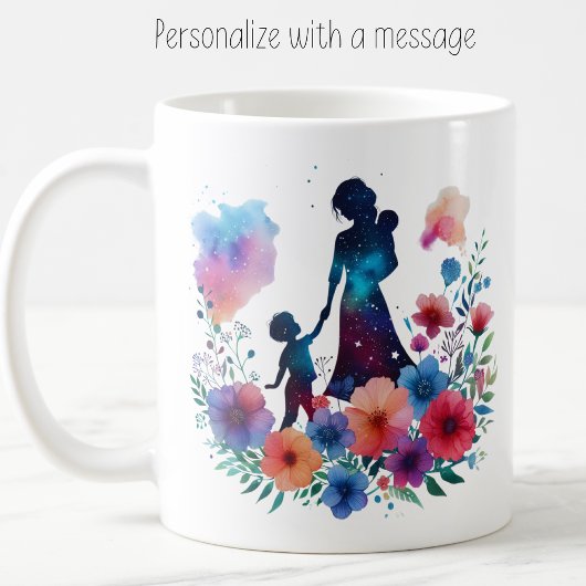 Floral Watercolor Mutter und Kind Kaffeetasse