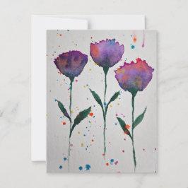 Floral Watercolor Notecard Mitteilungskarte