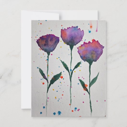 Floral Watercolor Notecard Mitteilungskarte (Vorderseite)