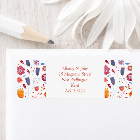 Floral Watercolor Orange Blue (Insitu)