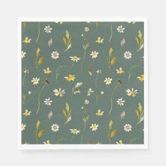 Floral Watercolor Paper Napkin Serviette