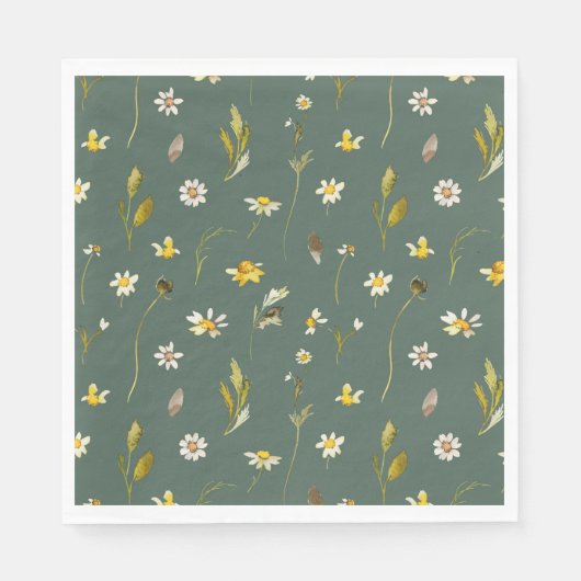 Floral Watercolor Paper Napkin Serviette (Vorderseite)