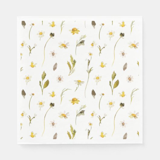Floral Watercolor Paper Napkin Serviette (Vorderseite)