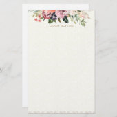 Floral Watercolor Peonings Personalisiert Briefpapier (Vorne/Hinten)