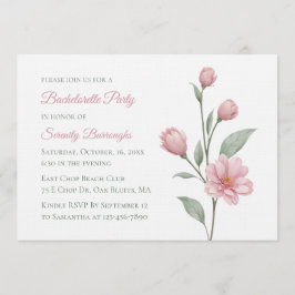 Floral Watercolor Pink Sage Bachelorette Party Einladung