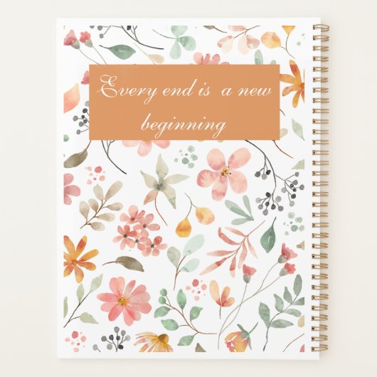 Floral Watercolor planner Planer (Rückseite)