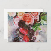 Floral Watercolor Postkarte (Vorne/Hinten)