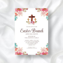 Floral Watercolor Religious Cross Osterbrunch